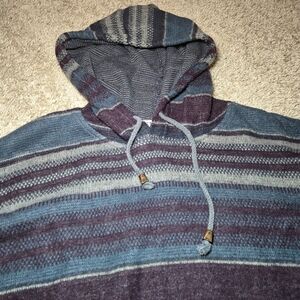 Denim Express Striped Hooded Sweater Sweatshirt
